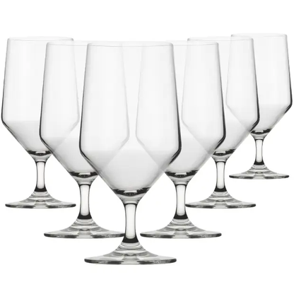 Set of six Murray stemmed beer glasses with 460ml capacity by Glassware UK, featuring clear glass tankard design.