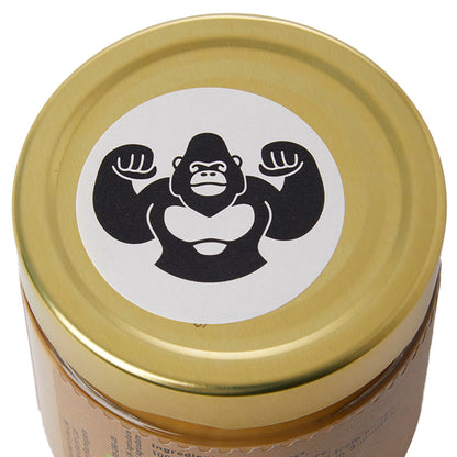 Organic Toasted Hazelnut Butter from RawGorilla, smooth and creamy nut butter made from roasted hazelnuts, ideal for spreading and baking.