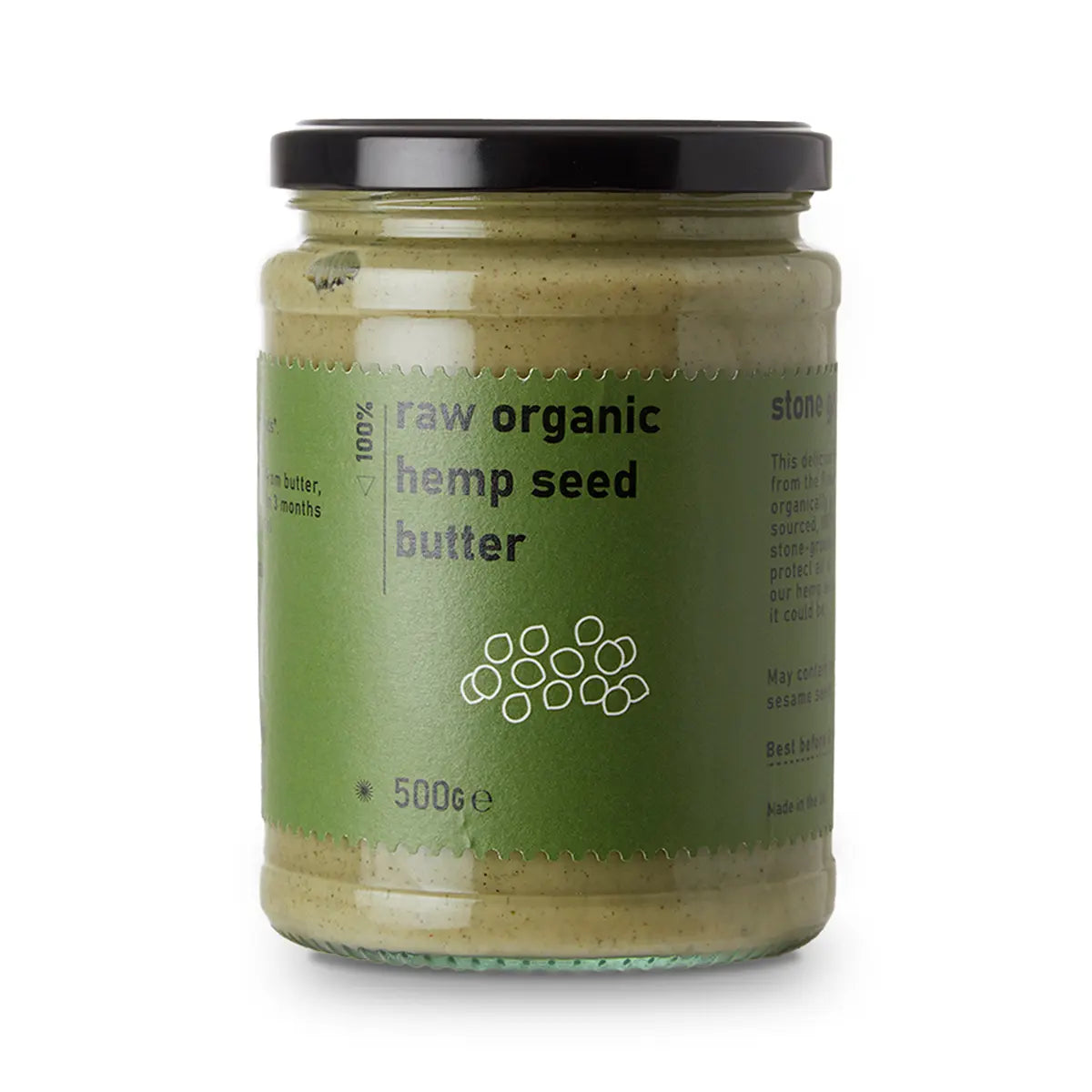 Creamy raw organic hemp seed butter from RawGorilla, ideal for dips and spreads, by Whole Food Earth.