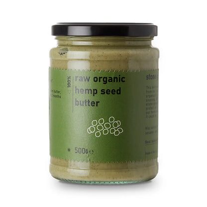Creamy raw organic hemp seed butter from RawGorilla, ideal for dips and spreads, by Whole Food Earth.