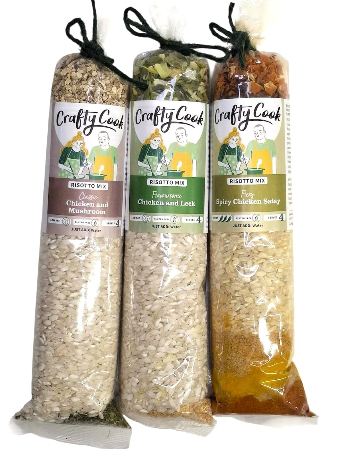 Crafty Cook Super Simple Risotto Collection Box with assorted rice and seasoning packets for easy homemade risotto dishes.