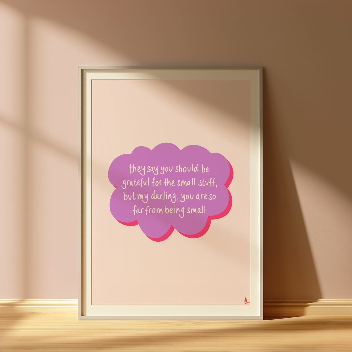 Pink and lilac nursery print featuring a cute maximalist design by Peak Prints, perfect for a small nursery decor.