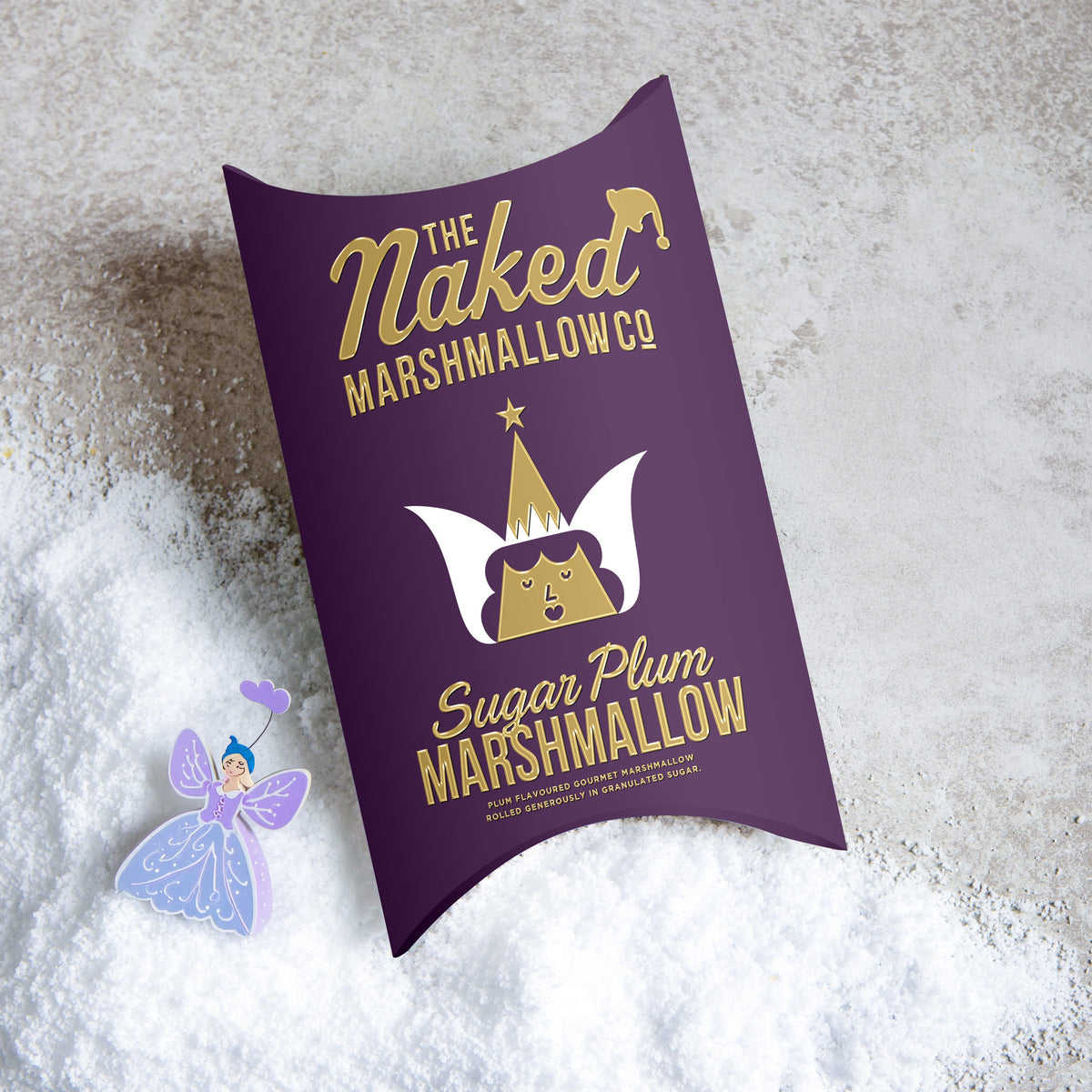 Sugar Plum Gourmet Marshmallows by THE MARSHMALLOW FACTORY, soft and colorful marshmallows with a sugar plum flavor.
