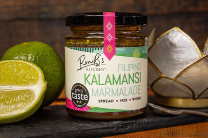 Filipino Kalamansi Marmalade with Don Papa Rum by RoniBs Kitchen, vegan jam in a jar, Great Taste Award winner.