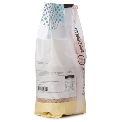 Dark textured soya protein mince from Whole Food Earth, packaged in a 500g bag, used as plant-based protein in cooking.
