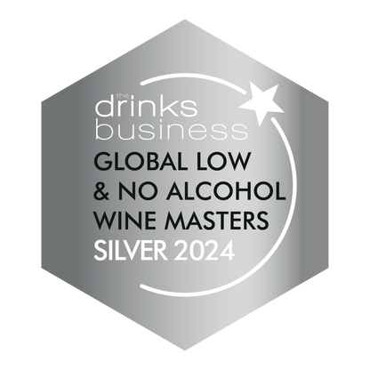 Turn 6 premium alcohol-free sparkling white wine, case of six, showcasing the 2024 Silver medal at the Global Low and No Wine Masters.