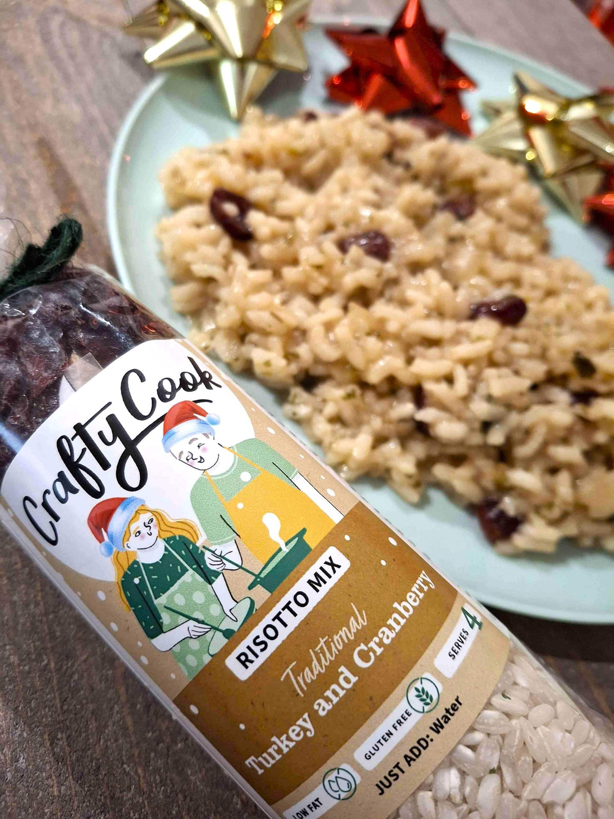 Crafty Cook Turkey and Cranberry Risotto Mix easy meal kit in eco-friendly packaging