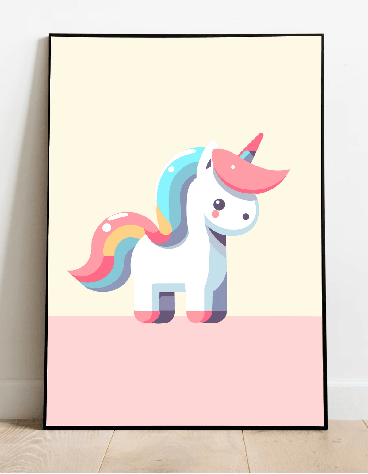 Minimalist unicorn art print by KEOLIX featuring a simple, elegant unicorn illustration on a neutral background.