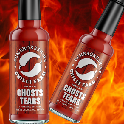 Pembrokeshire Chilli Farm hot sauce gift box with three spicy chilli sauces, perfect for gifting or adding flavor to dishes.