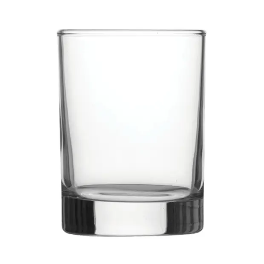 Set of six Glassware UK whisky tumblers, 170ml glass tumblers for whisky and spirits, clear and stylish for drinking enjoyment.