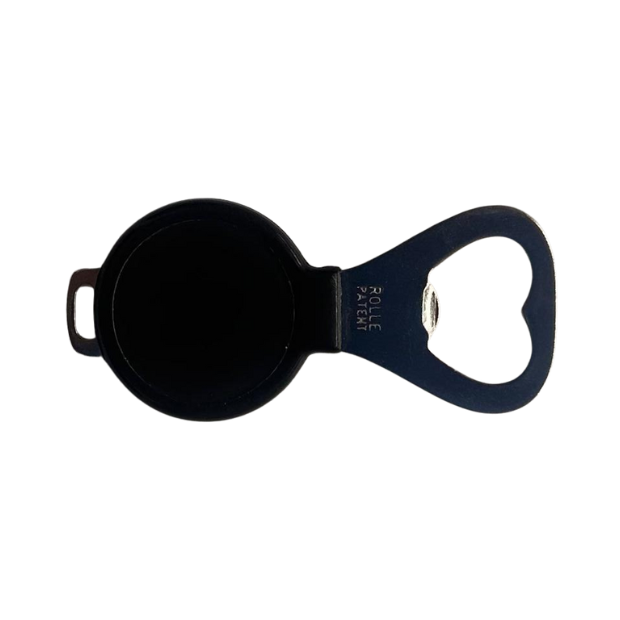 Nickel plated Ghidini bottle opener accessory with sleek metal finish, designed for easy bottle cap removal.