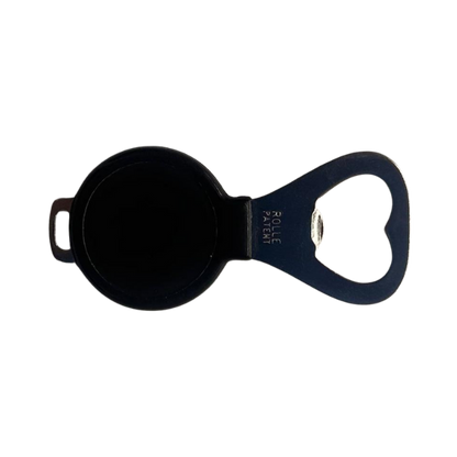 Nickel plated Ghidini bottle opener accessory with sleek metal finish, designed for easy bottle cap removal.