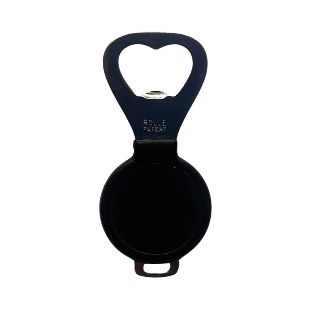Nickel plated Ghidini bottle opener accessory with sleek design, ideal for opening bottles, displayed on a plain background