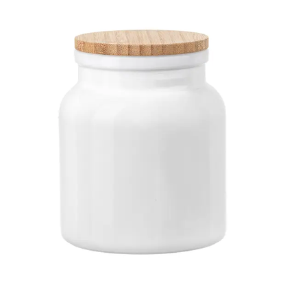 Bormioli Rocco Vitoriana 1L glass storage jar with a clear, rounded design and a metal lid for kitchen organization.