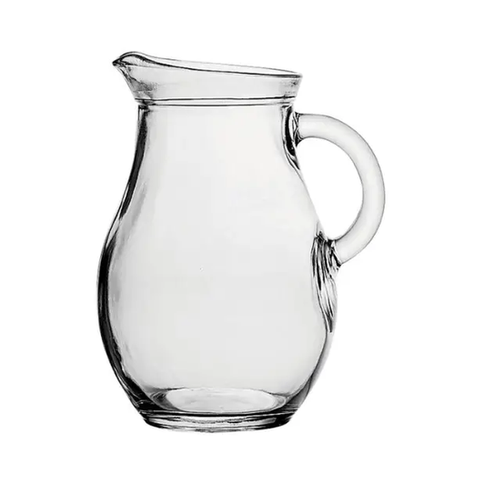 Glassware UK Cascade Jug in 0.5L with a clear glass body and a wide opening, ideal for serving drinks.
