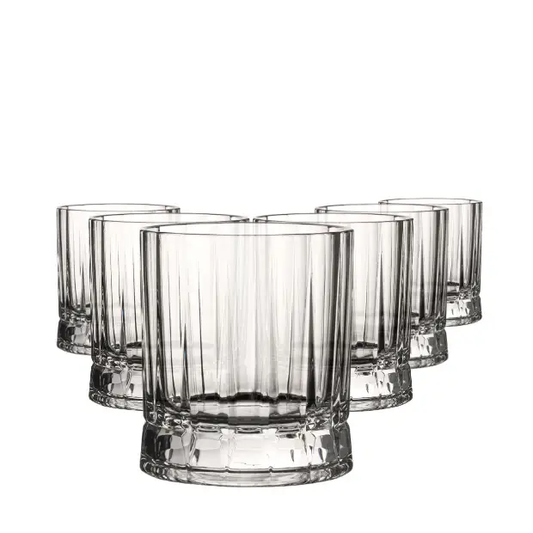 Set of six Wayne Old Fashioned Whisky Tumblers by Glassware UK, 250ml glassware for cocktails and spirits.