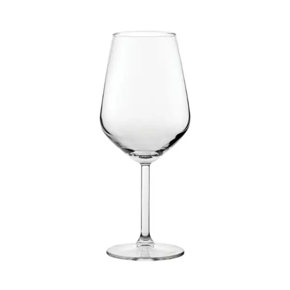 Set of six Allegra red wine glasses from Glassware UK, 490ml capacity, clear glass with elegant shape for wine presentation