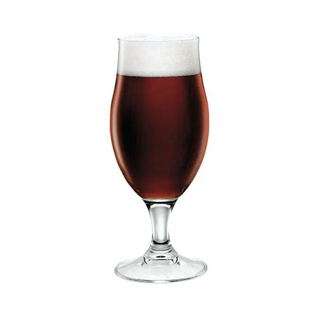 Draft stemmed beer glass tankard from Glassware UK, 375ml capacity, clear glass with a sturdy stem and wide bowl.