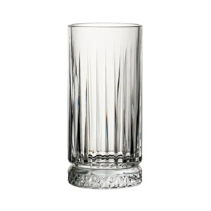 Set of six Elysia Long Drink Whisky Tumblers by Glassware UK, 280ml glasses with elegant design for serving spirits.