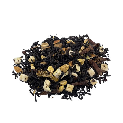 Spiced Apple Chai tea from Camellios with a warm, inviting blend of apple and chai spices in a teacup.