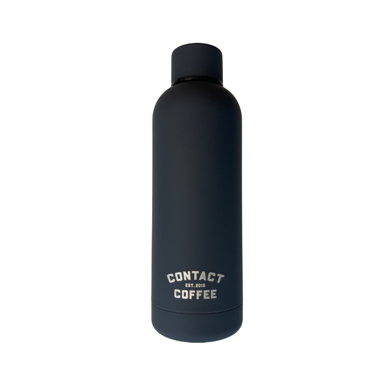 Soft Touch Water Bottle from Contact Coffee Company Ltd., gear style with a sleek, matte finish and ergonomic design.