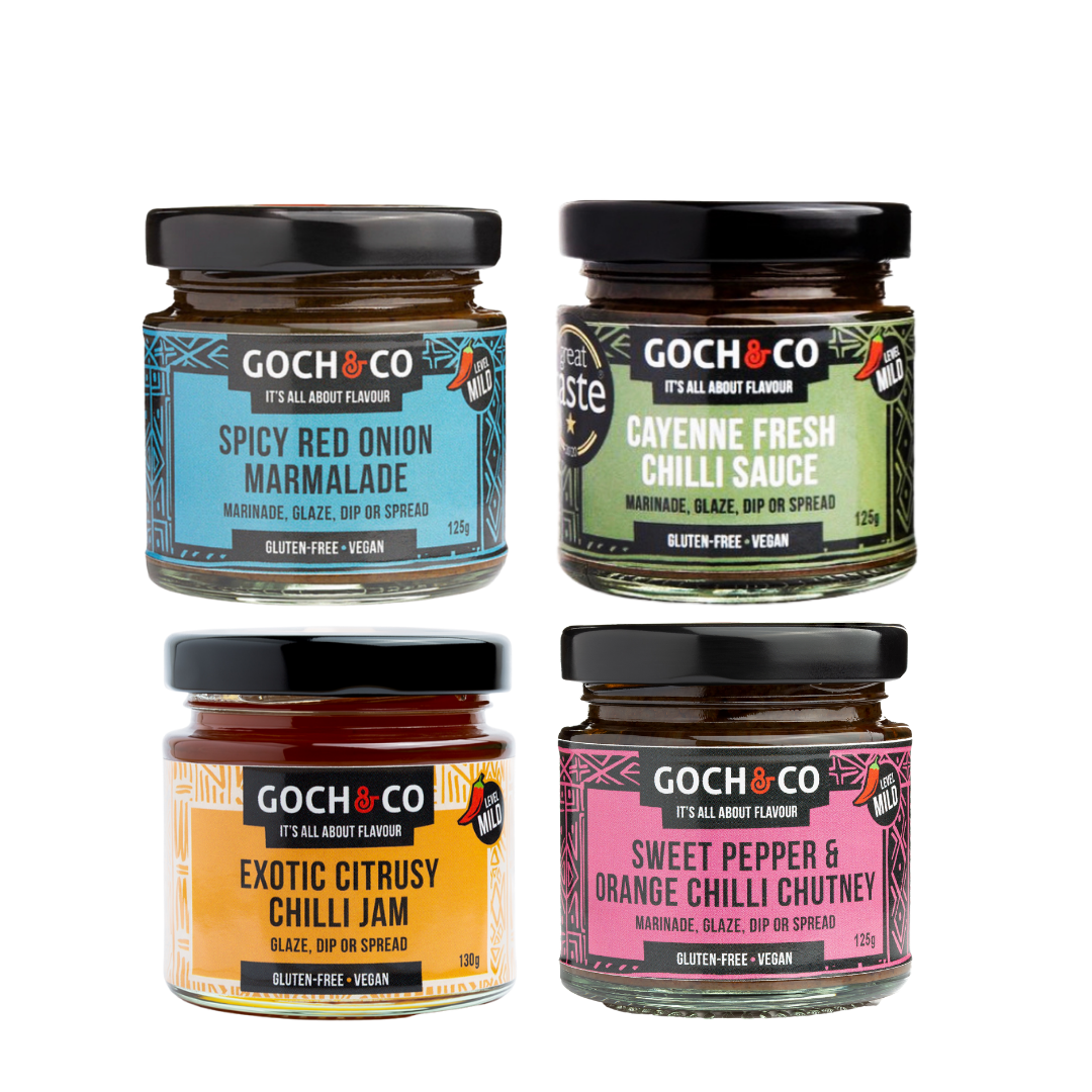 Goch & Co Goch Chilli Gift Box with assorted spicy chili products in decorative packaging