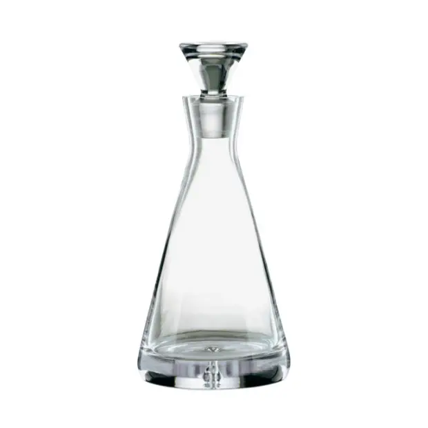 Glassware UK pyramid crystal decanter with a sleek geometric design and a 0.37L capacity, shown on a clear background.