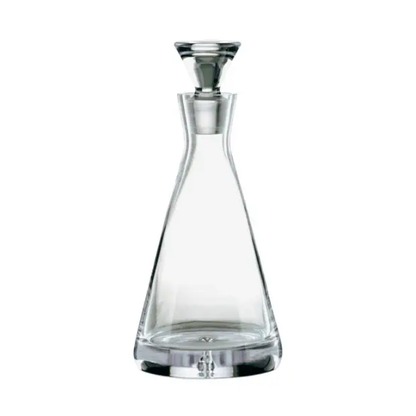 Glassware UK pyramid crystal decanter with a sleek geometric design and a 0.37L capacity, shown on a clear background.