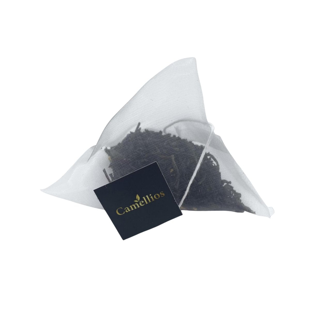 Camellios English Breakfast tea and infusions in a box, featuring a selection of tea bags with vibrant packaging and brand logo.