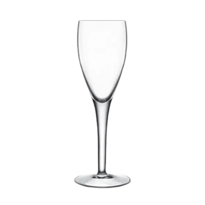 Set of six Crystalite champagne flutes by Glassware UK, 230ml clear glassware for celebrating special occasions.