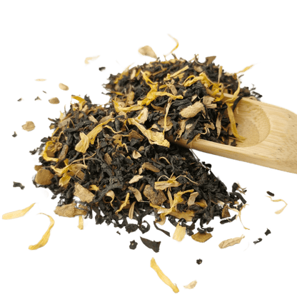 Black vanilla chai tea from Porter Hill Tea Company, featuring a warm, aromatic blend of black tea and vanilla flavor.