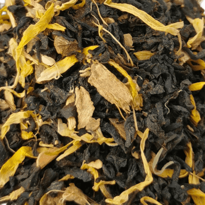 Porter Hill Tea Company vanilla chai black tea in a tea bag with vanilla and spice notes, ready for brewing.