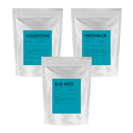 Small Batch Coffee Blends Discovery Kit with assorted coffee tasting samples in a branded set.