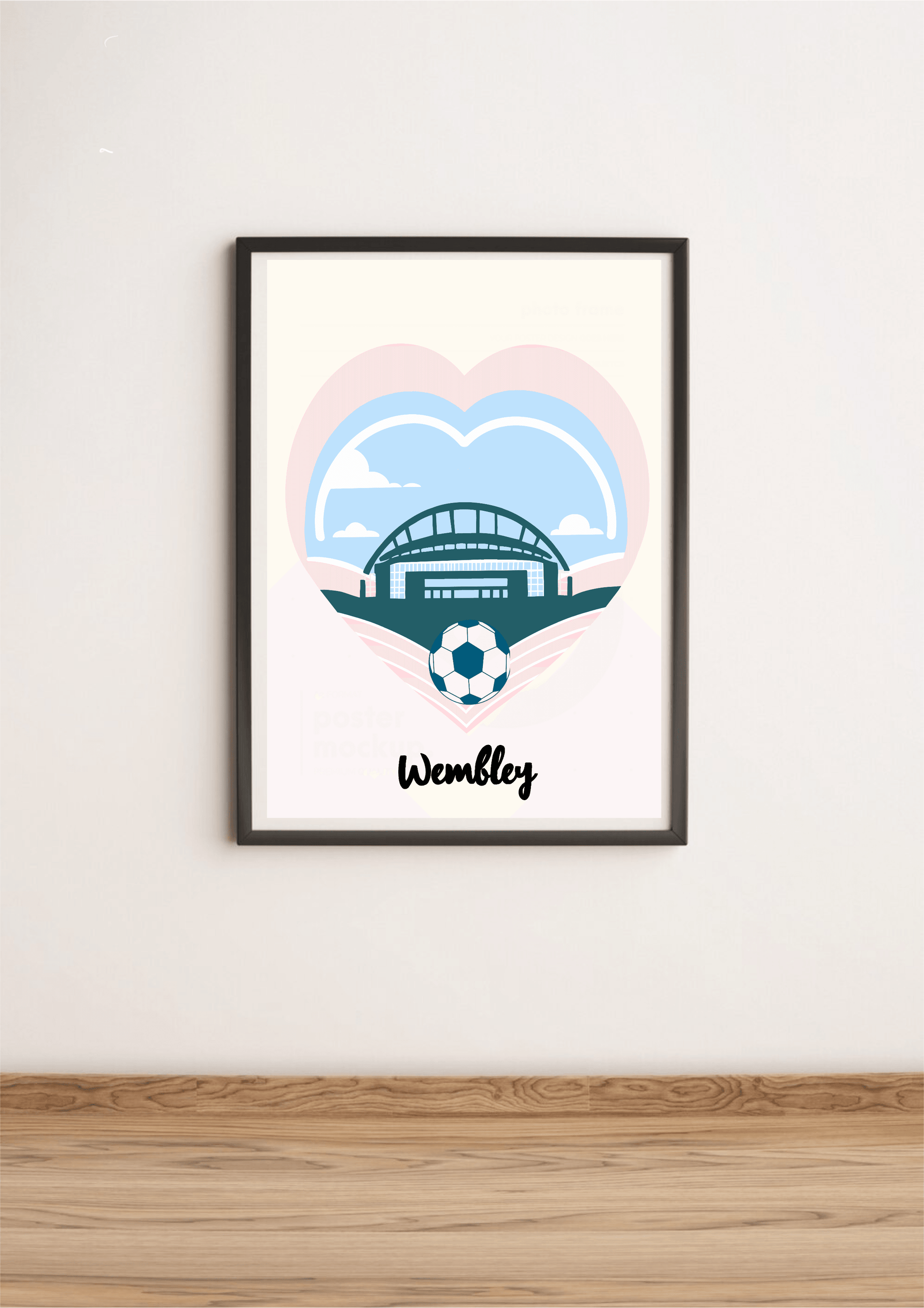 Close-up of a KEOLIX Wembley Stadium print featuring a detailed, artistic depiction of the iconic football stadium.