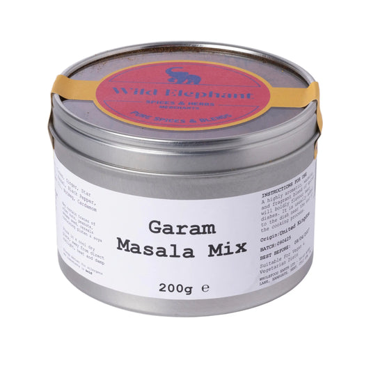Wild Elephant Garam Masala Mix in a spice jar, featuring a blend of aromatic Indian seasonings and spices from Whole Food Earth.