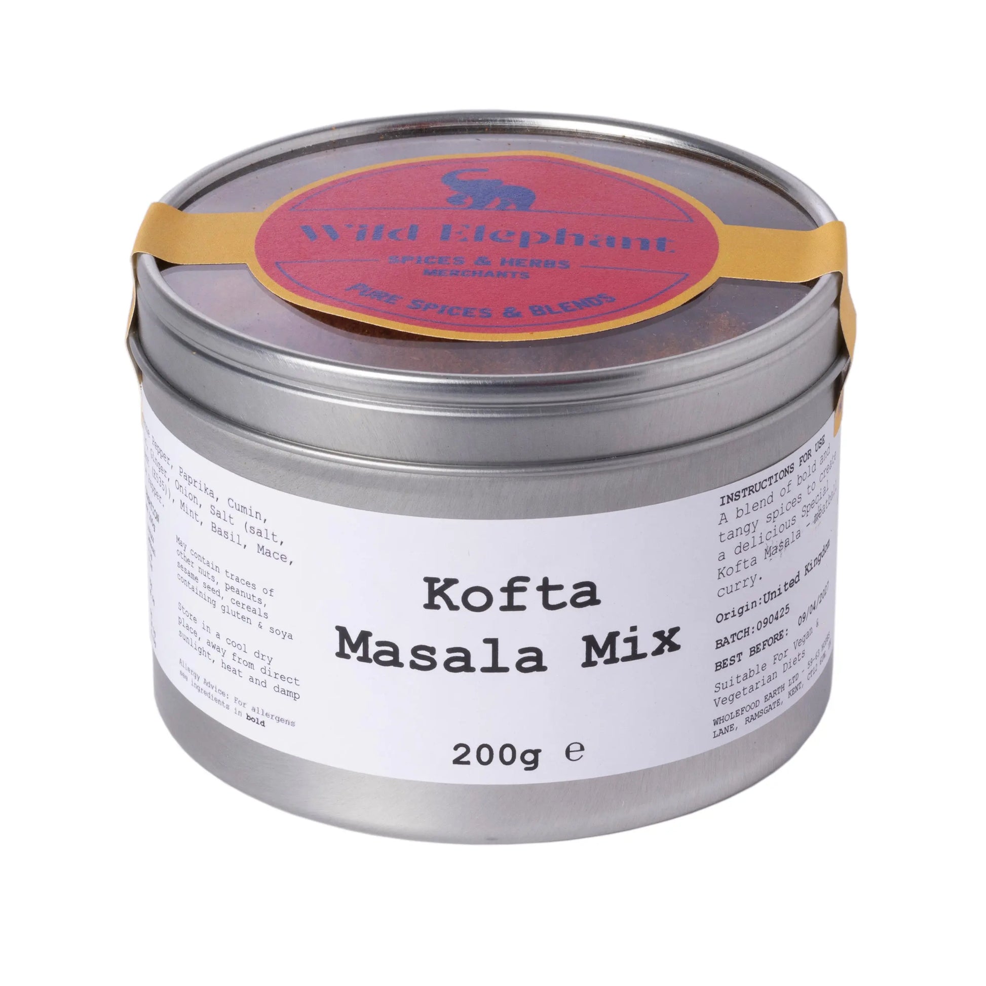 Wild Elephant Kofta Masala Mix from Whole Food Earth, a blend of spices for flavorful Indian kofta dishes.