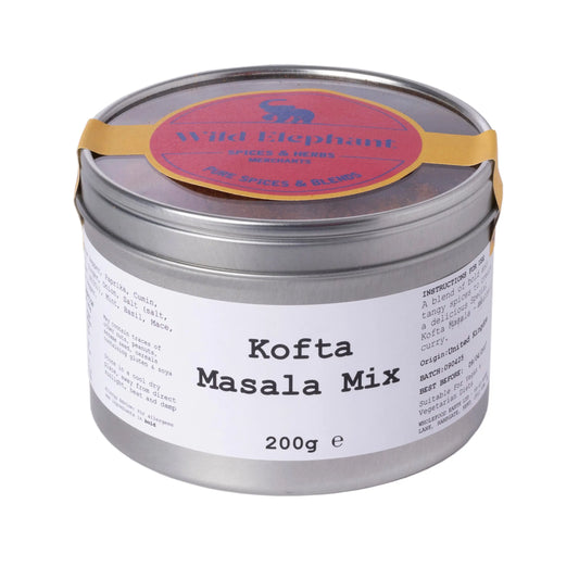 Wild Elephant Kofta Masala Mix by Whole Food Earth, a spice blend for flavorful Indian-style meatballs and dishes.