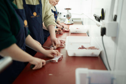 Bray Cured chorizo and salami charcuterie course gift card, featuring a boxed gift card with images of cured meats and a rustic design.