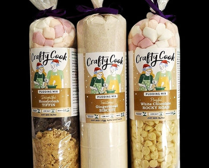 Crafty Cook Hamper10 savoury and sweet bundle with assorted Christmas treats and festive baked goods in a gift box.