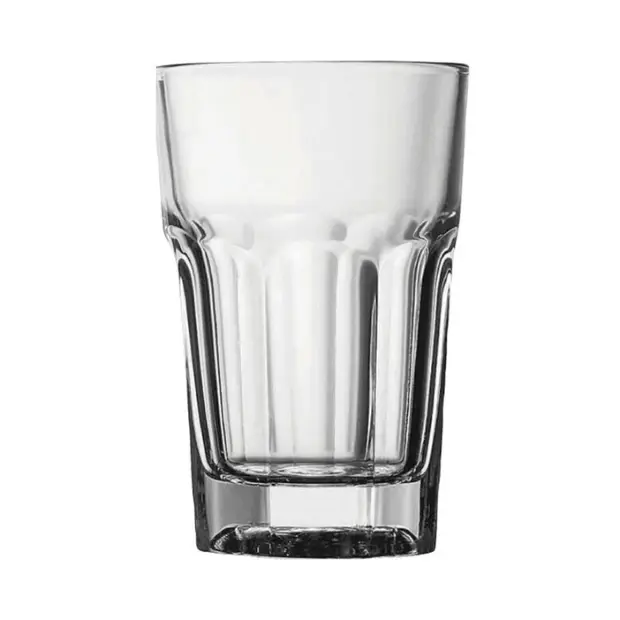 Casablanca Water Glass 280ml whisky tumbler by Glassware UK, clear glass with a simple cylindrical design for drinking water or spirits.