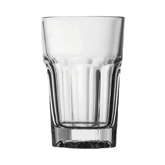 Casablanca Water Glass 280ml whisky tumbler by Glassware UK, clear glass with a simple cylindrical design for drinking water or spirits.