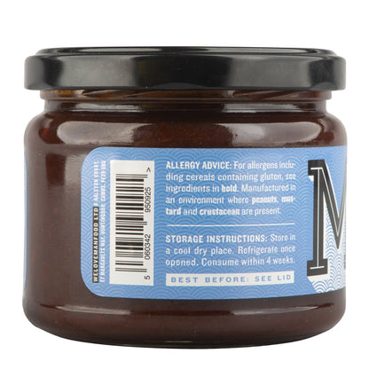Manfood Adobo Wing Sauce in a jar, showcasing rich, flavorful sauce with a spicy and savory appearance for chicken wings.