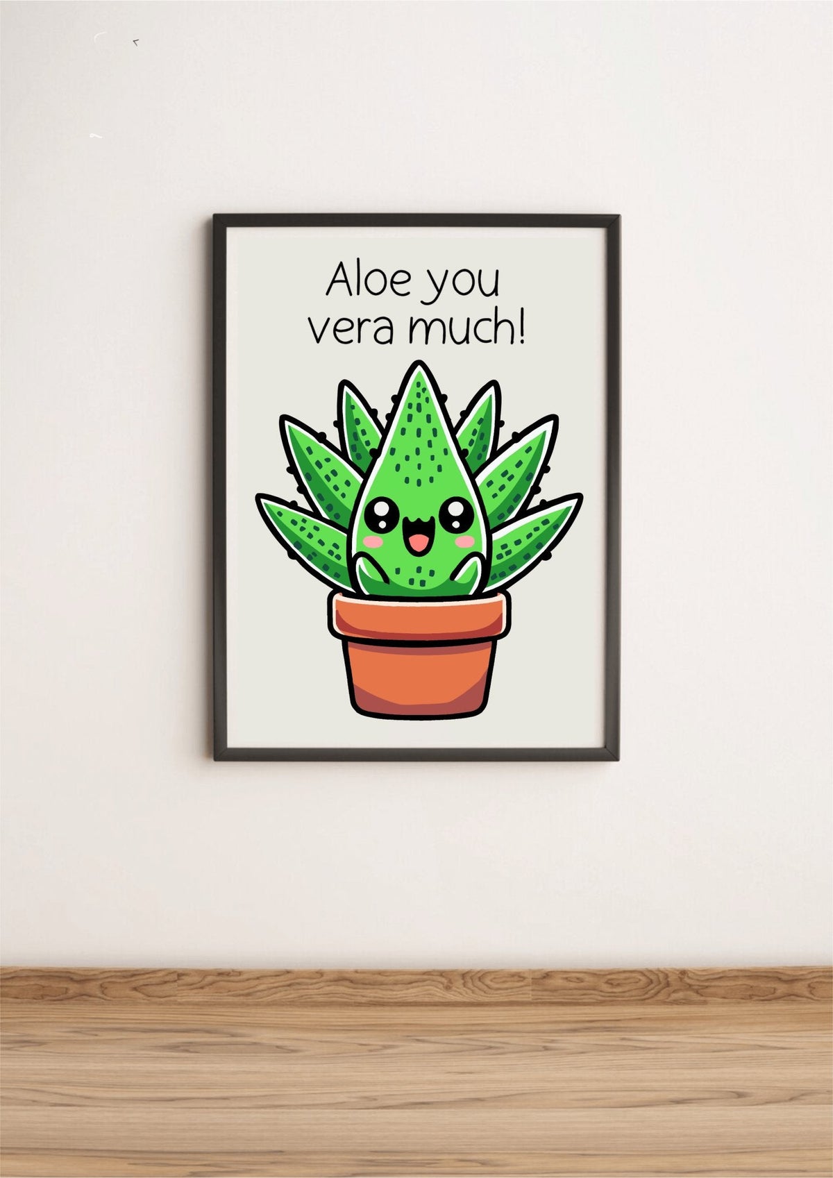KEOLIX Aloe You Vera Much art print featuring vibrant aloe vera illustrations on high-quality paper.