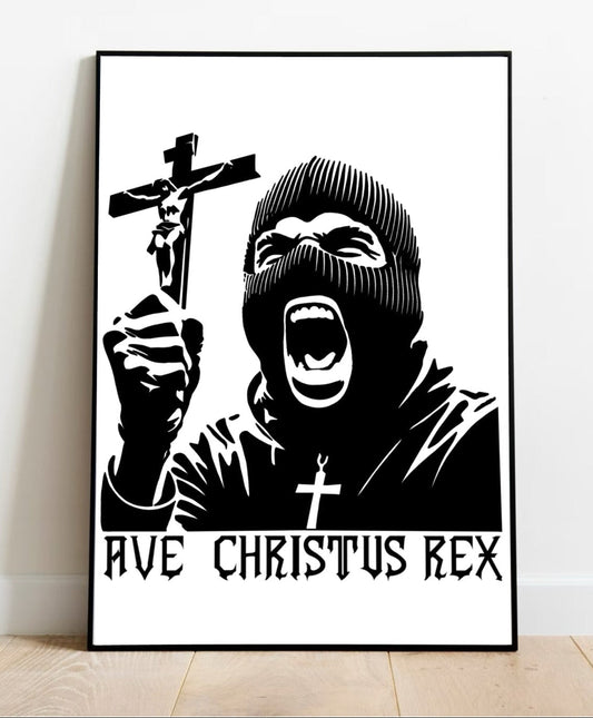 Ave Christus Rex print by KEOLIX featuring religious artwork with Christ's regal image in a detailed print.