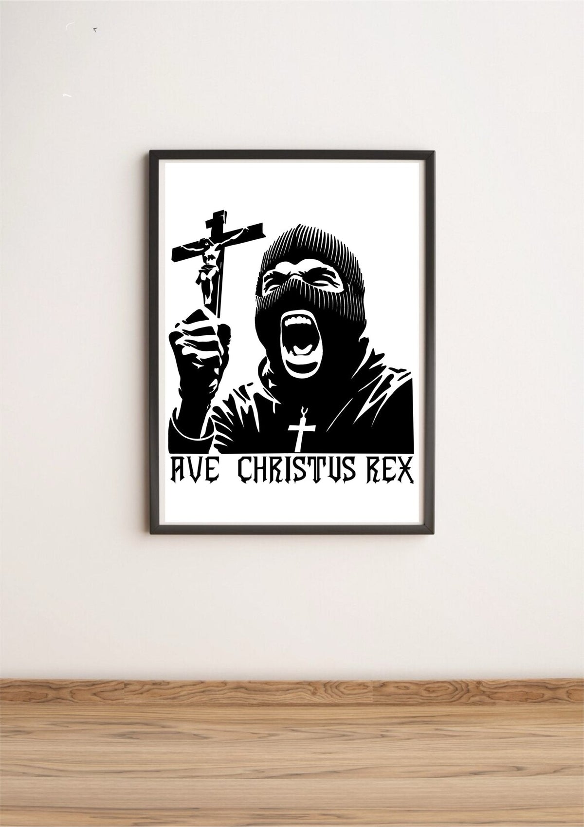 Colorful Ave Christus Rex print by KEOLIX featuring religious artwork on high-quality paper.