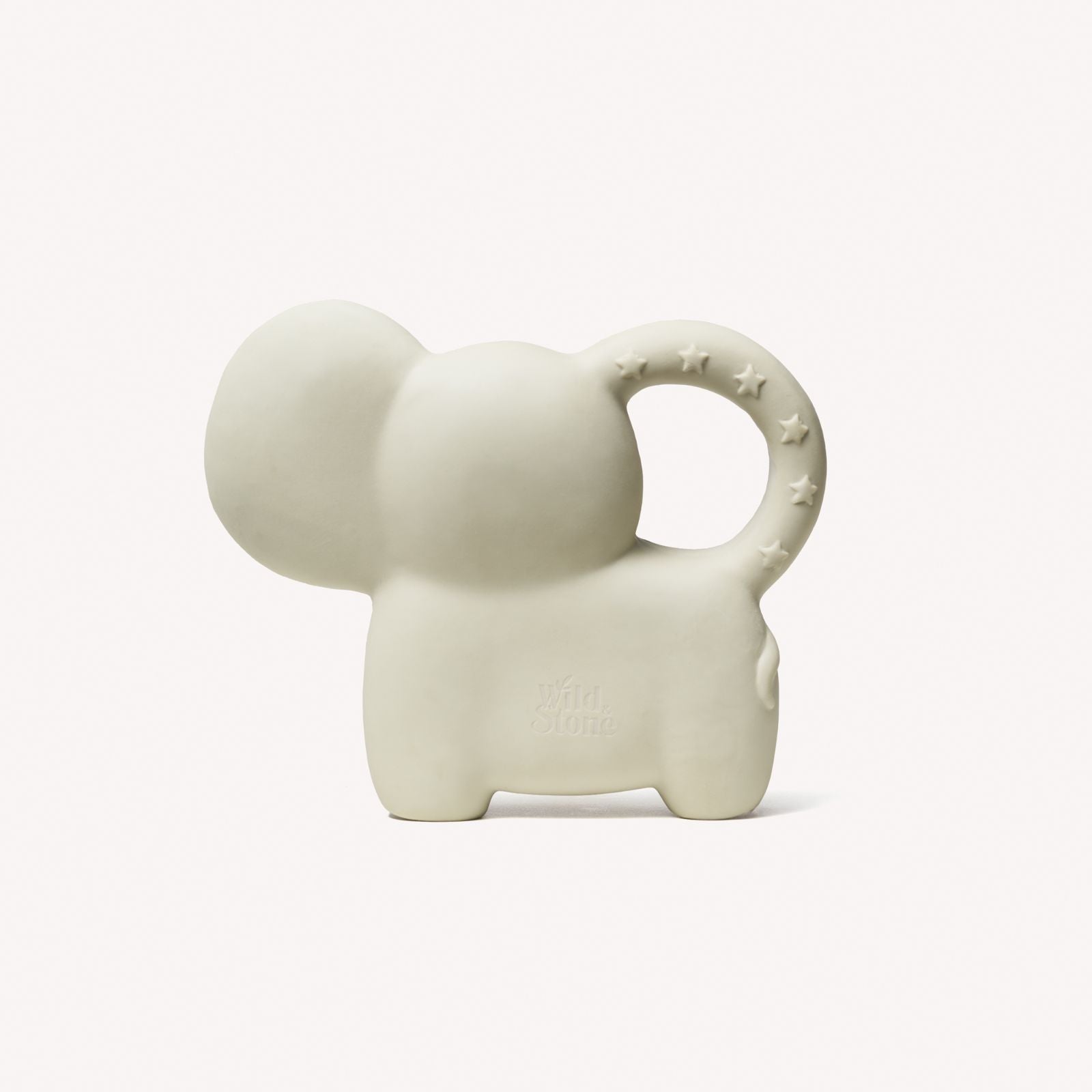 Natural Rubber Baby Teether by Wild And Stone, showing soft, textured rubber teether ideal for soothing teething infants.