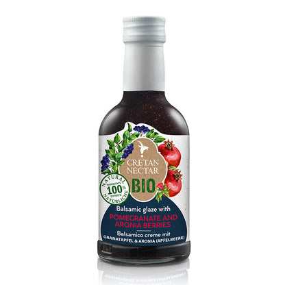 Organic Balsamic Cream / Glaze with Pomegranate and Aronia Berries - Cretan Nectar