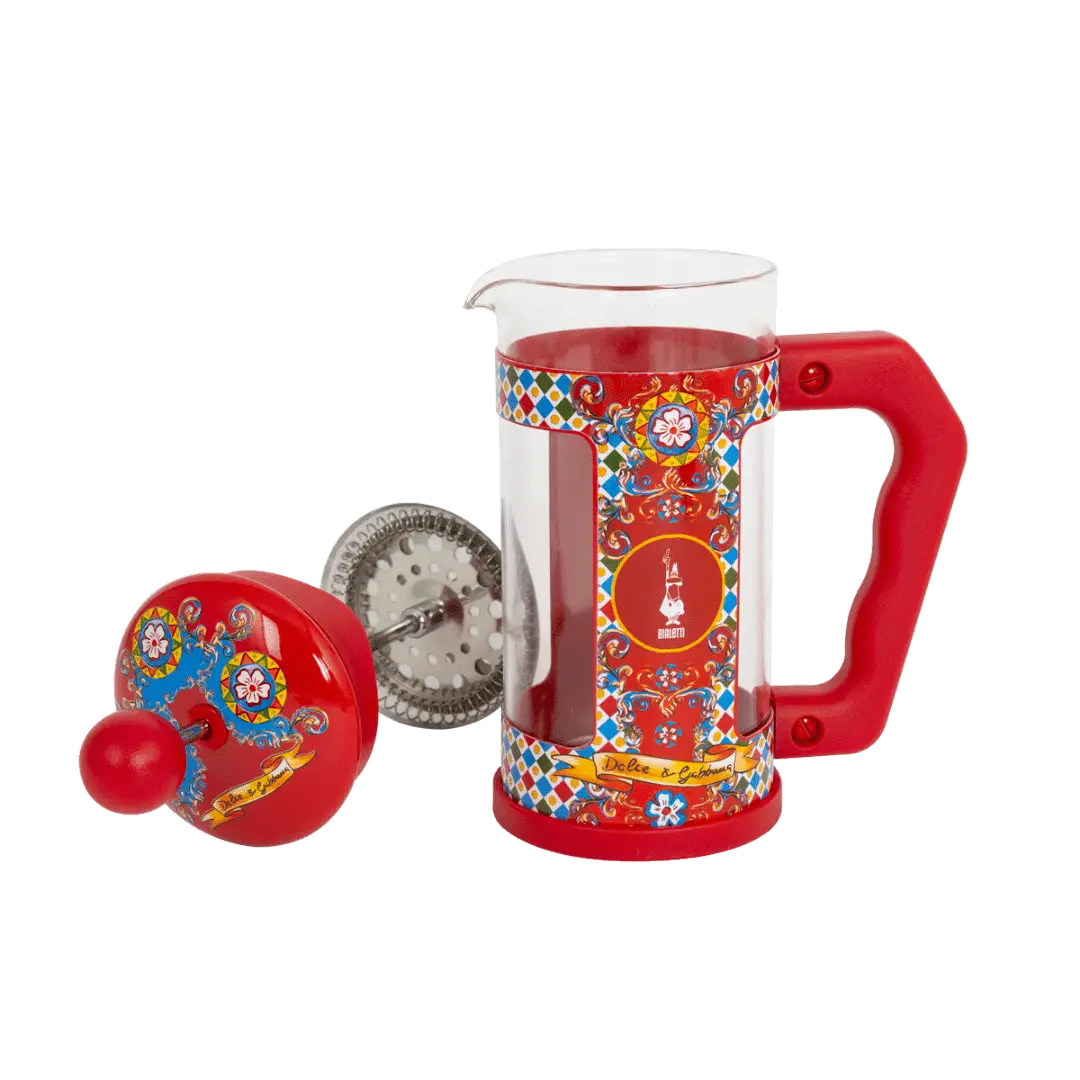 Bialetti Dolce&Gabbana Sicilian Cart coffee maker, Brew Italia cafetiere with intricate design, 350ml capacity, stylish kitchen accessory.