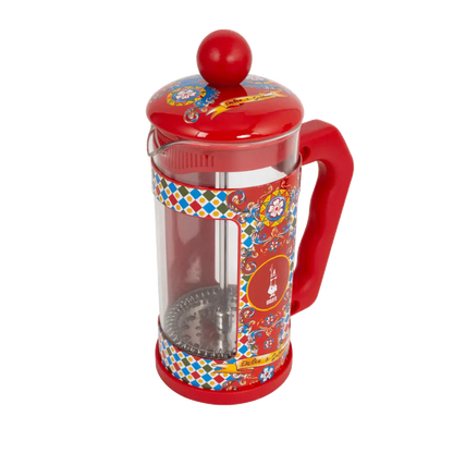 Bialetti Dolce&Gabbana Sicilian Cart coffee press by Brew Italia, 350ml, featuring a stylish design and ceramic body.