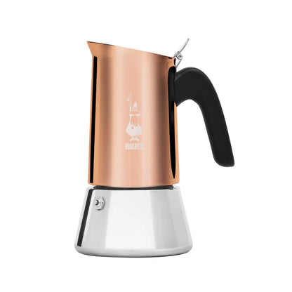 Bialetti Venus copper stovetop coffee maker by Brew Italia, with a polished copper finish and classic Italian design for espresso brewing.